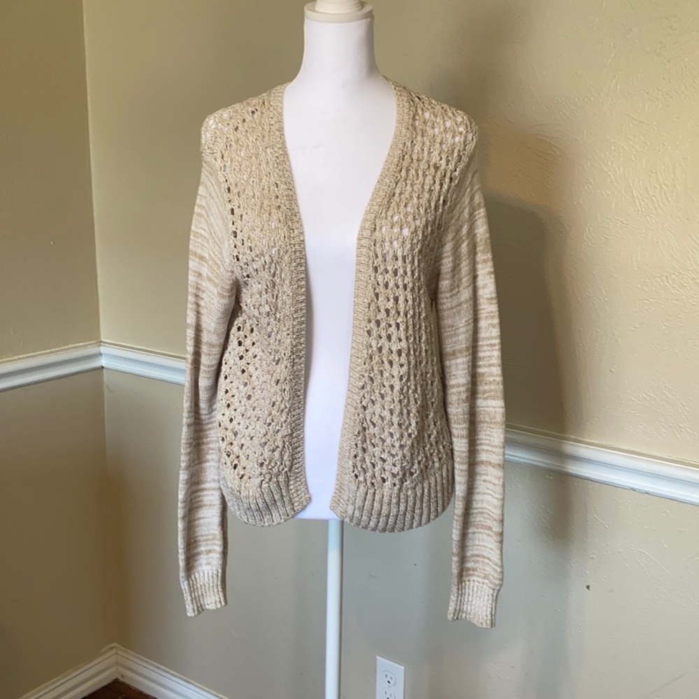 Converse One Star Beige Cardigan Sweater